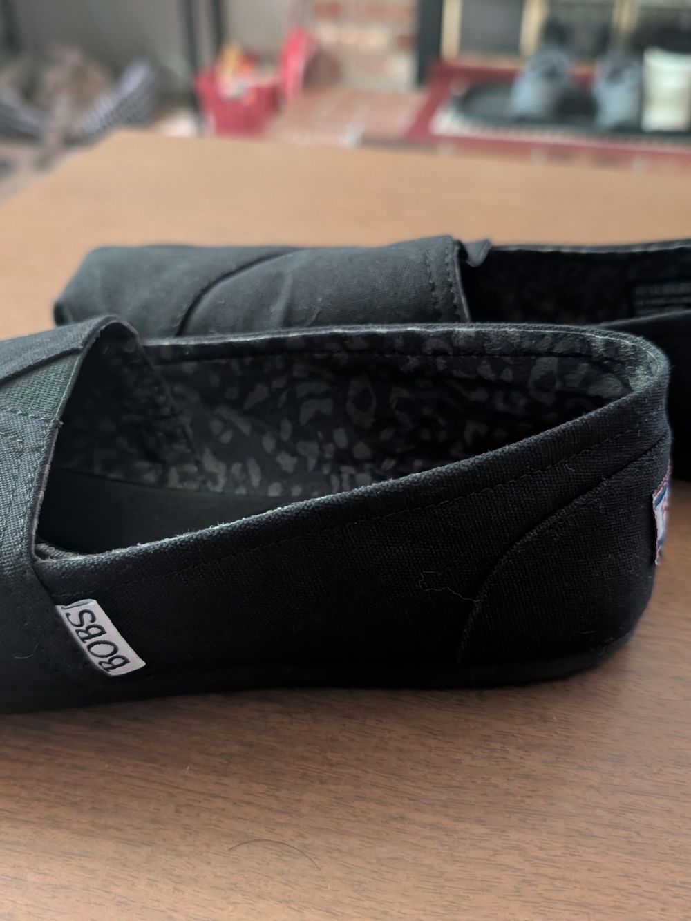 BOBS by Skechers Black Slip-On Canvas Shoe